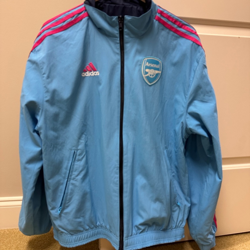 Adidas Blue and Pink Raincoat for All-Weather Protection